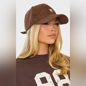 corduroy hat in brown